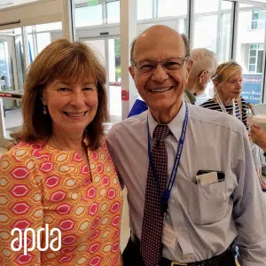 We honor the memory of Dr. Mahlon DeLong, pictured here with Leslie A. Chambers, President & CEO, APDA