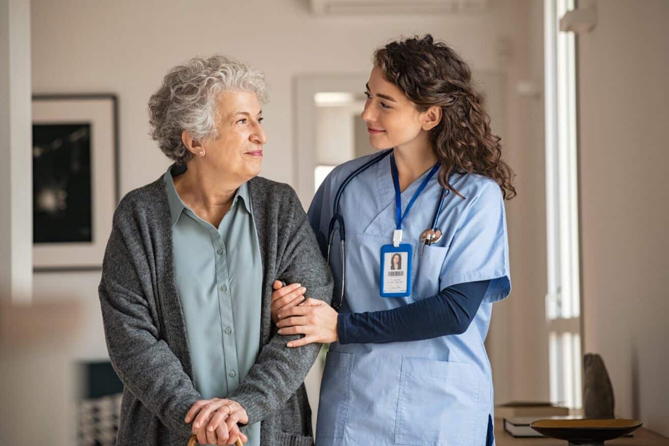 elderly woman with doctor