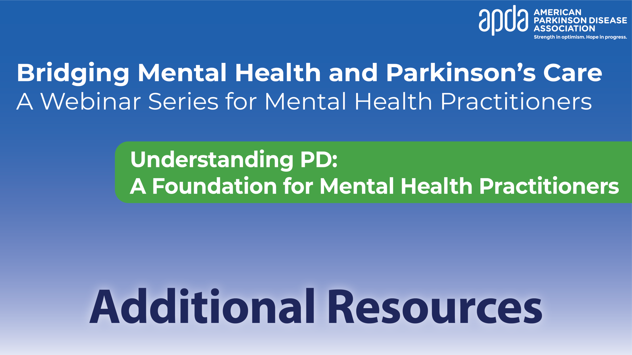 Additional Resources